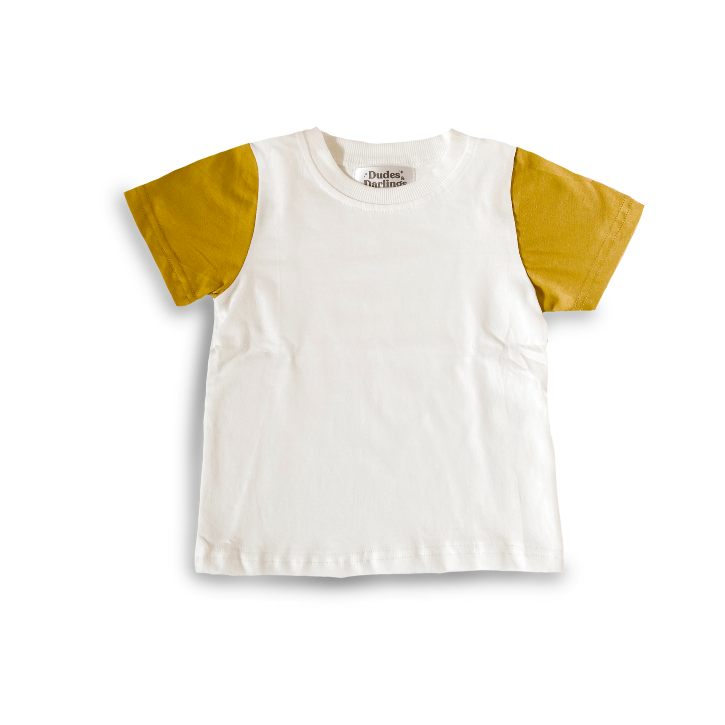 Golden Color Block Tee - 100% Cotton
