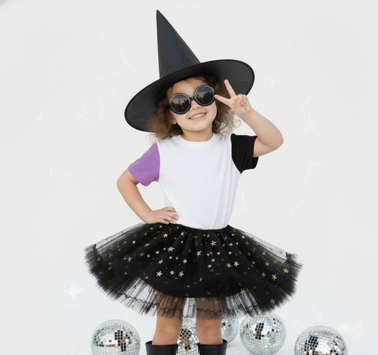 Purple and Black Color Block Tee - 100% Cotton