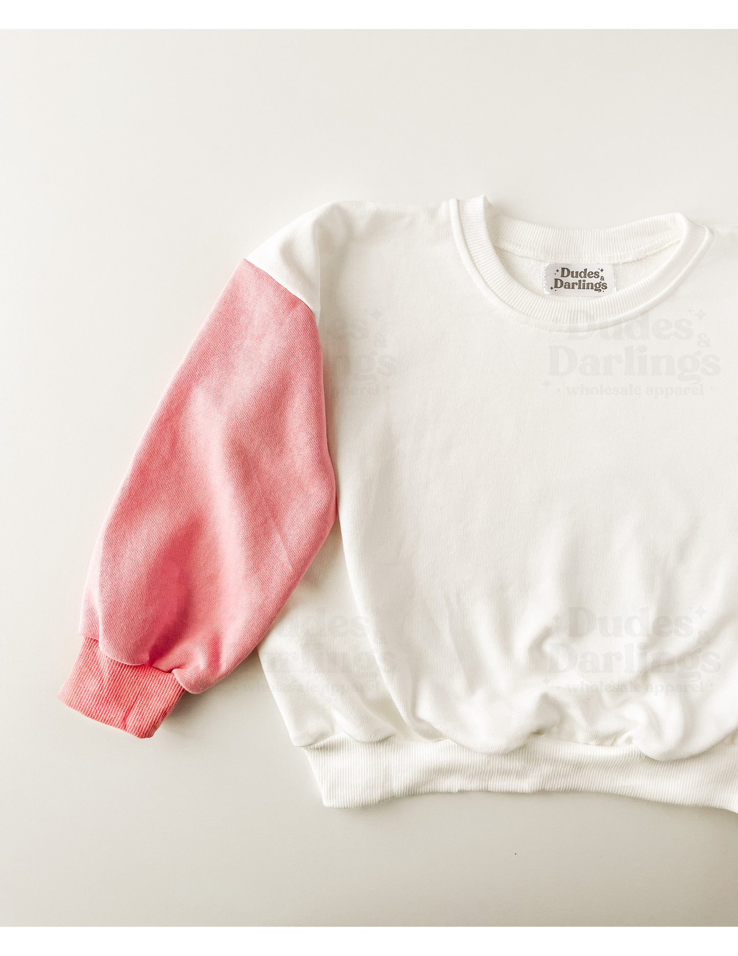 Pink Color Block Sweatshirt - 50% Cotton 50% Polyester